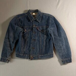 Vintage Levi's Type III Trucker Jacket Distressed Paint Splatter Denim USA Style